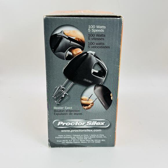 Proctor Silex 62507 5 Speed Hand Mixer - Black. New In Open Box. - Picture 4 of 9